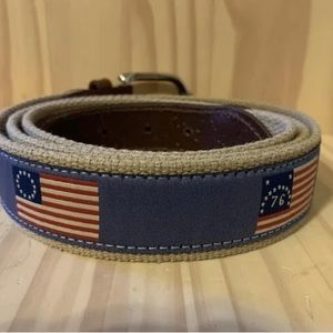 Belted Cow Historical American Flag Belt Sz 44/110 USA